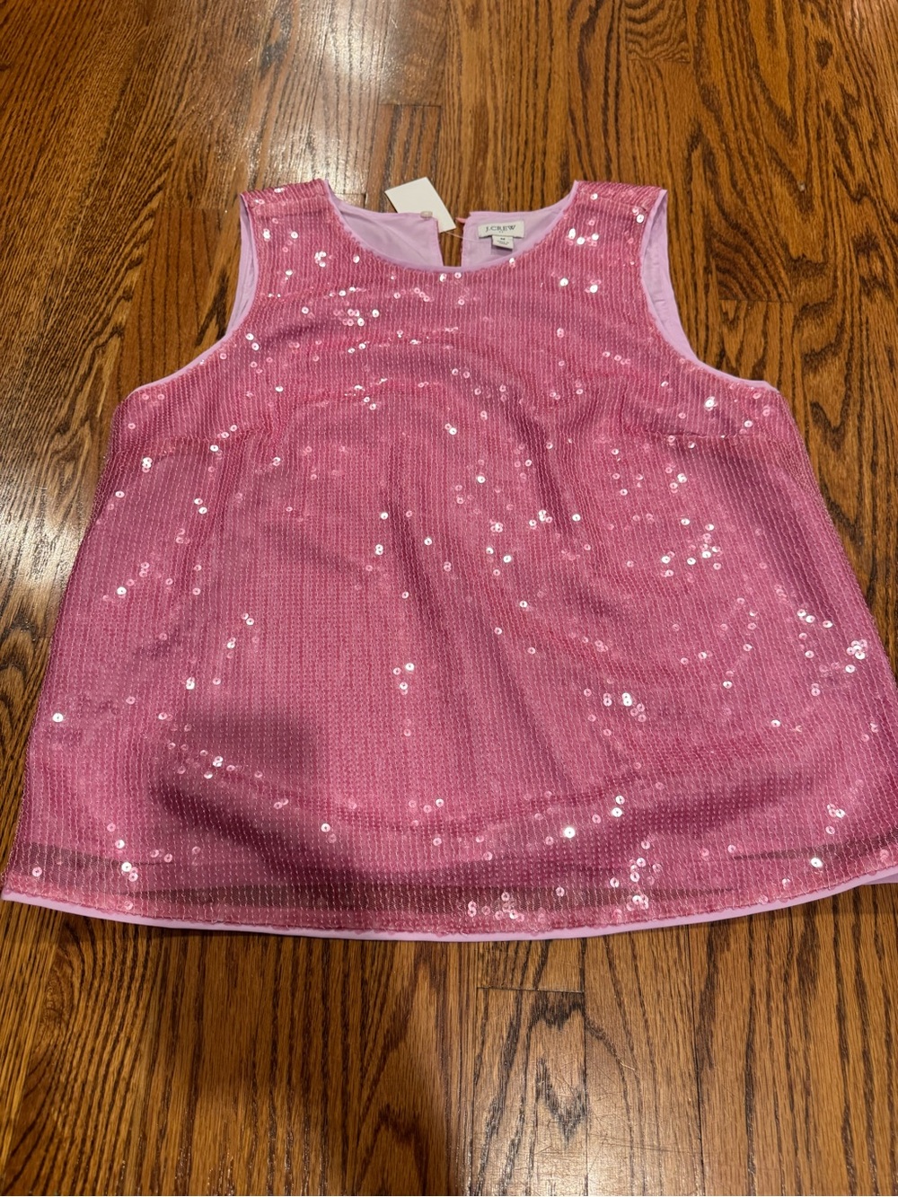 J. Crew Pink Sequin Shell Top - Picture 2 of 4